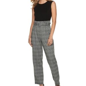 Elle Plaid Sleeveless Jumpsuit Large NEW Paperbag Office Business